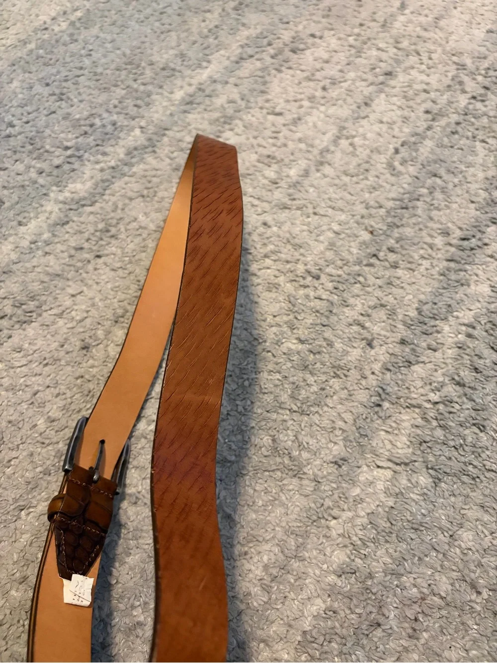 Martin Dingman Mens Brown Leather Belt Size 42 Italian Calfskin USA Made 41851
